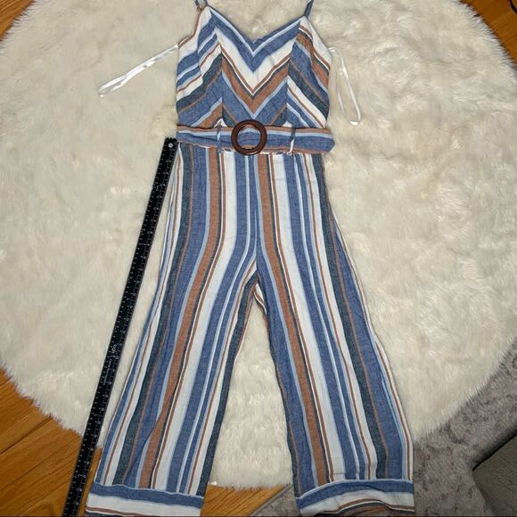 Sz Small Monteau Striped Jumpsuit w/belt detail - Picture 9 of 9